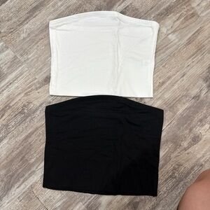 Black and white bandeau tops